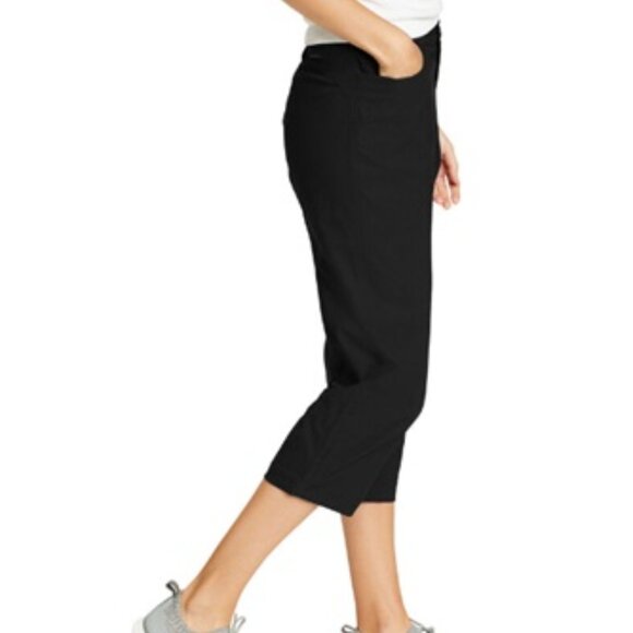 NWT Eddie Bauer Women's Tech Capri Pants Black - Picture 2 of 3